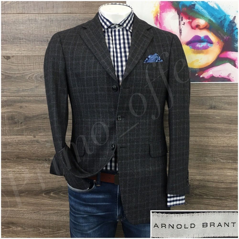 Arnold Brant Mens Blazer Sport Coat Three Button Casual Jacket 40R Wool Suits‎